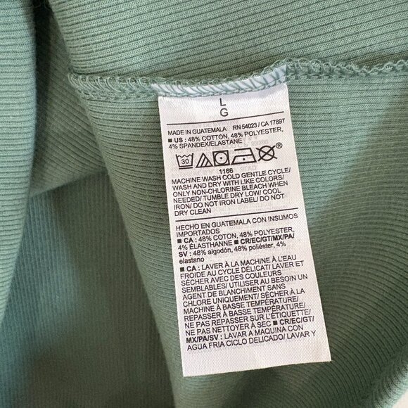 Old Navy Snug Crop T-Shirt Rib Knit Crew Neck Top Tee Herb Green Size Large NEW - Picture 6 of 6